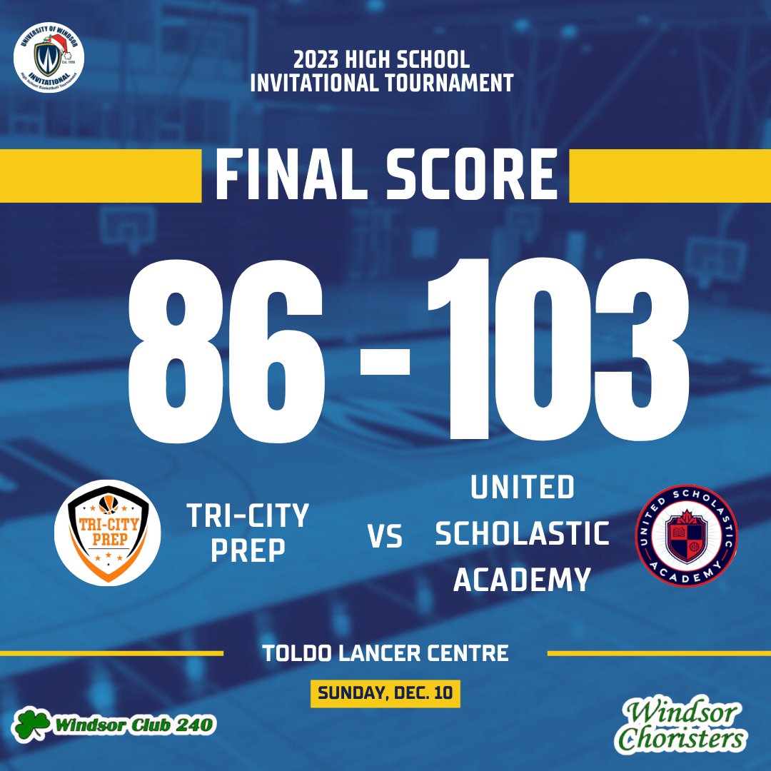 UofWHSBball's tweet photo. 🏀 Final score for Game 8 - Prep School Tournament:

United Scholastic Academy wins 103-86. https://t.co/ituptgu1Qg