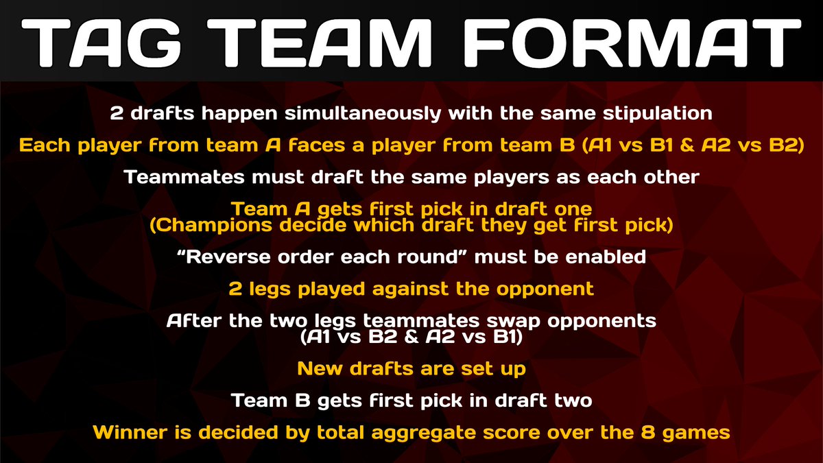 REMINDER

Tomorrow night sees the return of the FM Tag Team titles, and here's a refresher of how tag team FM works