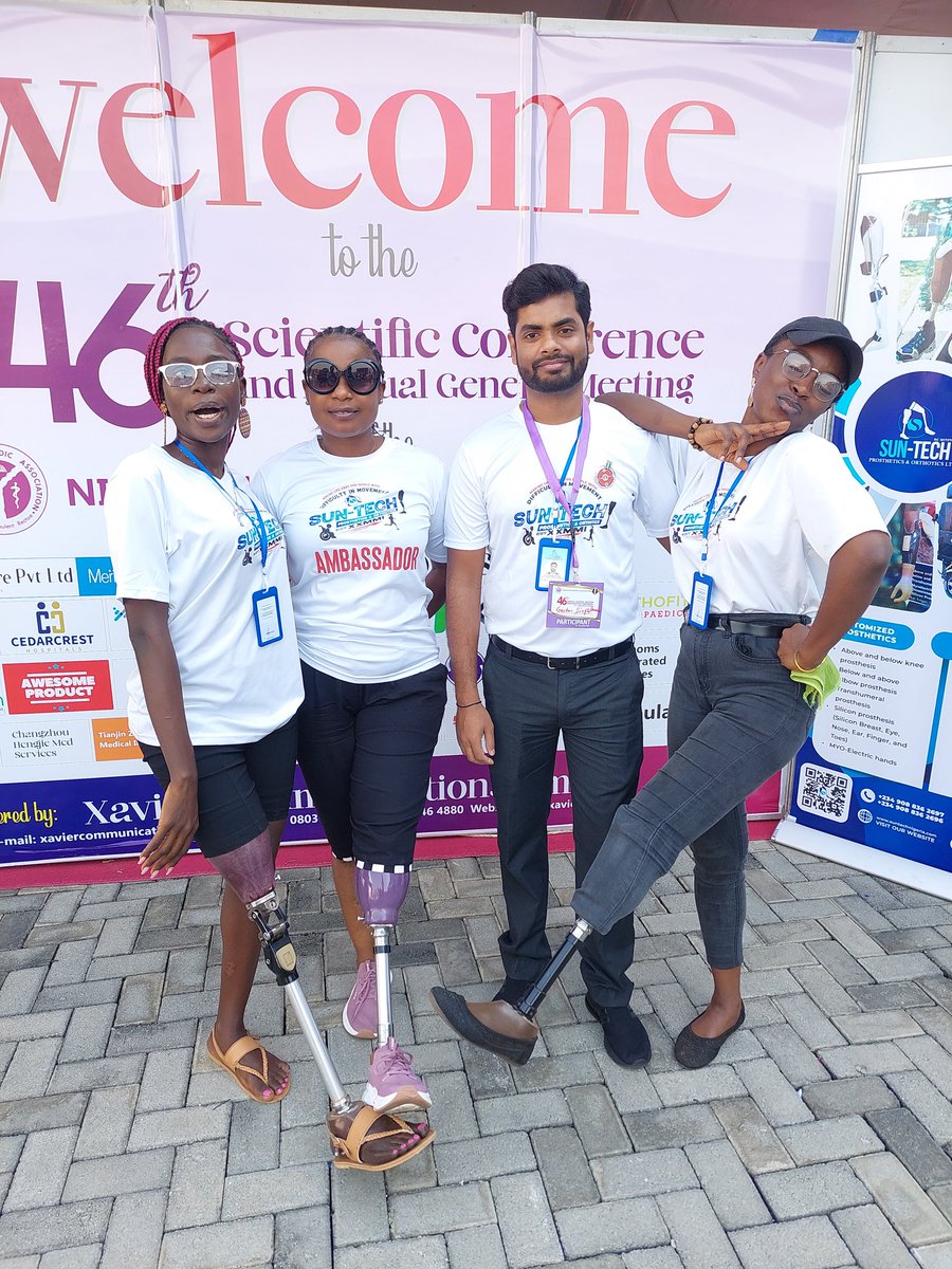 At the 46th orthopaedic Doctor's conference Abuja 2023.
Sun-tech prosthetic and orthotics centre was highly represented by it team, its was interesting getting to meet Dr's who are in charge of amputation etc.
#amputation 
#amputee
#amplifier