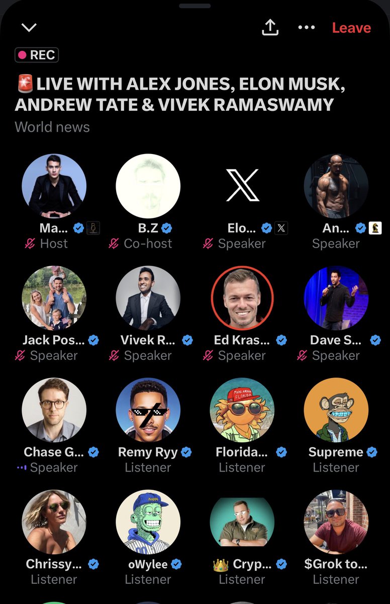 Remy_Ryy's tweet photo. Forget Avengers and the Marvel crossovers at Disney…@X has completely changed the media forefront.
@realalexjones @elonmusk @Cobratate in one space?
Insane!
#MatrixBroken https://t.co/lzDYkLD0jG