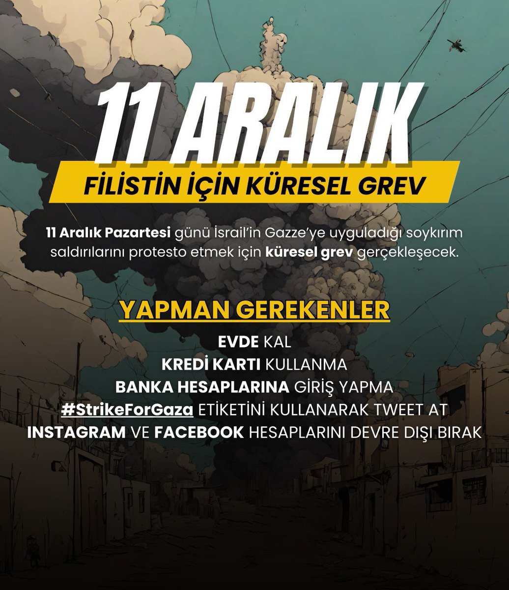 altintasme's tweet photo. Yarın için hazır mıyız? 
Elden ele duyuralım kardeşler.
#StrikeforGaza https://t.co/hvp7fP0Z8u