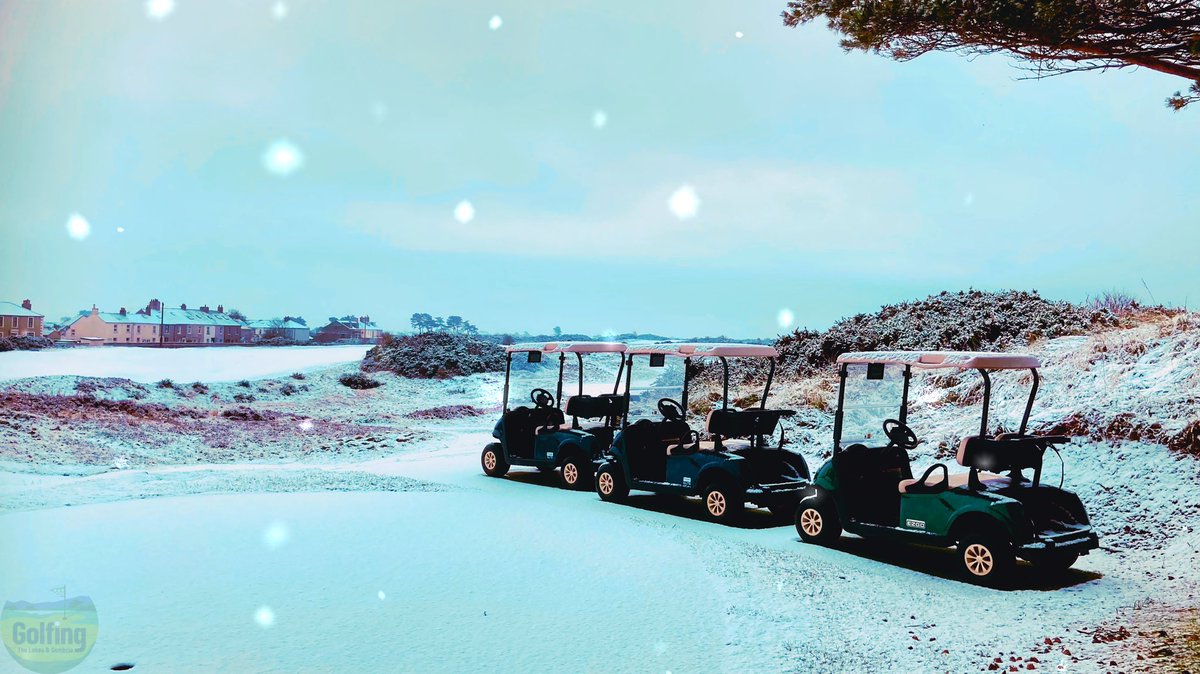 GolfTheLakesUK's tweet photo. Dashing through the snow… on a sled called 🦌🦌🦌 E-Z-GO 

#golfthelakesuk #gtluk #golf #golfing #golfer #lakedistrict  #hiddengems #cumbria #sillothgolfclub #golfball #rollback #liv #snow #golfcart https://t.co/xY8i9LCmEh