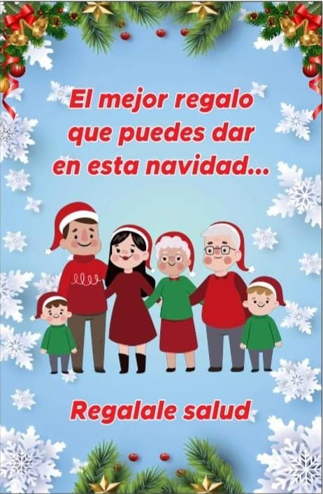 GRAN CAMPAÑA DE GASTROENTEROLOGÍA
Fecha: DEL 11 AL 23 DE DICIEMBRE
Lugar: POLICLÍNICO MUNICIPAL DE SANTA ANITA
Referencias: JR. SAN PABLO S/N - SANTA ANITA
No olvides que: ¡El mejor regalo que puedes dar y recibir en esta navidad es buena salud!