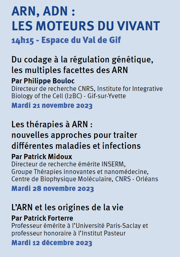 Je donnerai mardi une conférence à Gif sur Yvette sur l'ARN et l'origine de la vie ! En préparant cette conférence j'ai appris qui avait découvert l'ARN...sans le savoir.