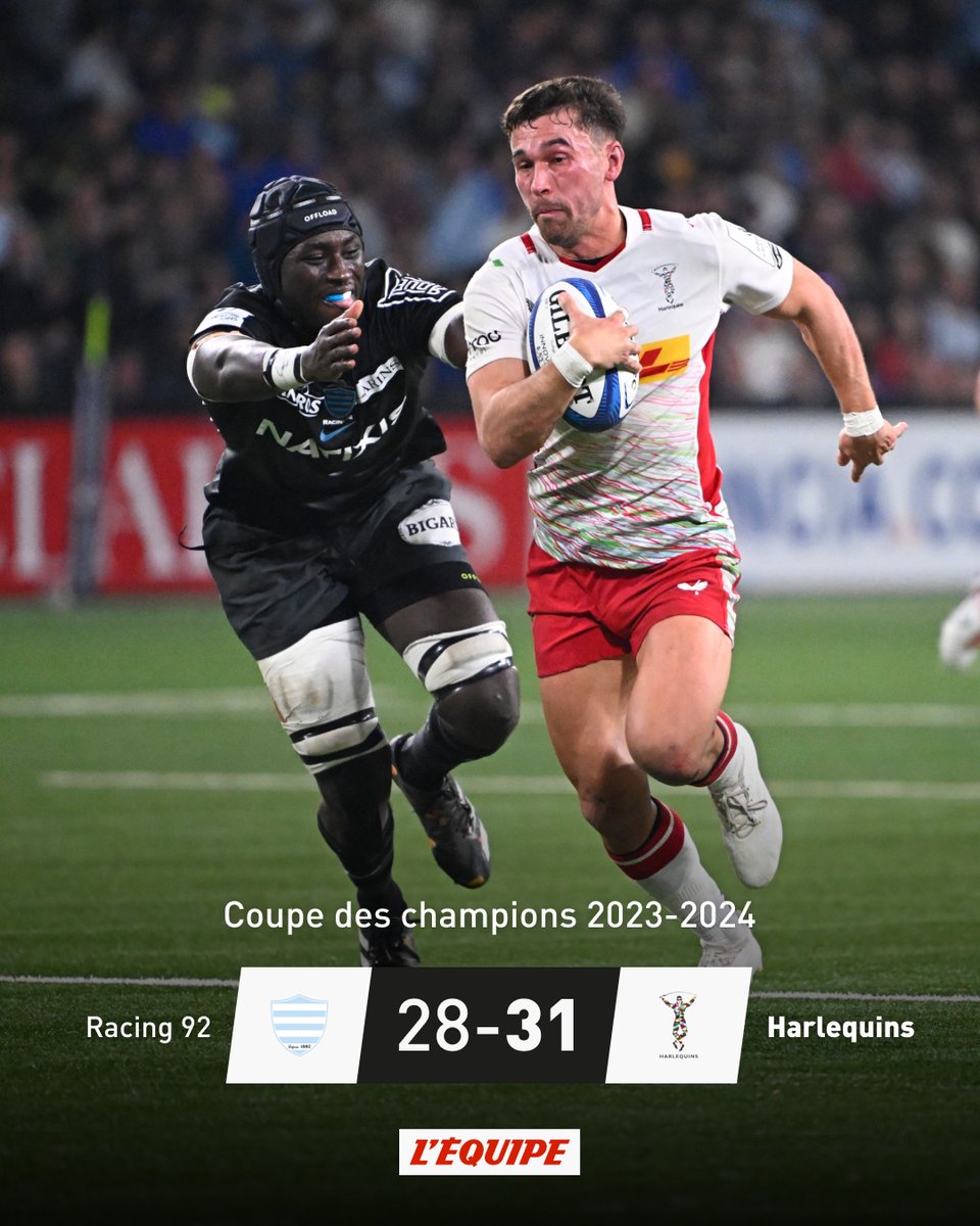 Défaite bonifiée des Franciliens (28-31) au Paris La Défense Arena devant les Harlequins, dimanche soir en poule B, en clôture de la première journée de Coupe des champions. > ow.ly/T2HA50QhaNG