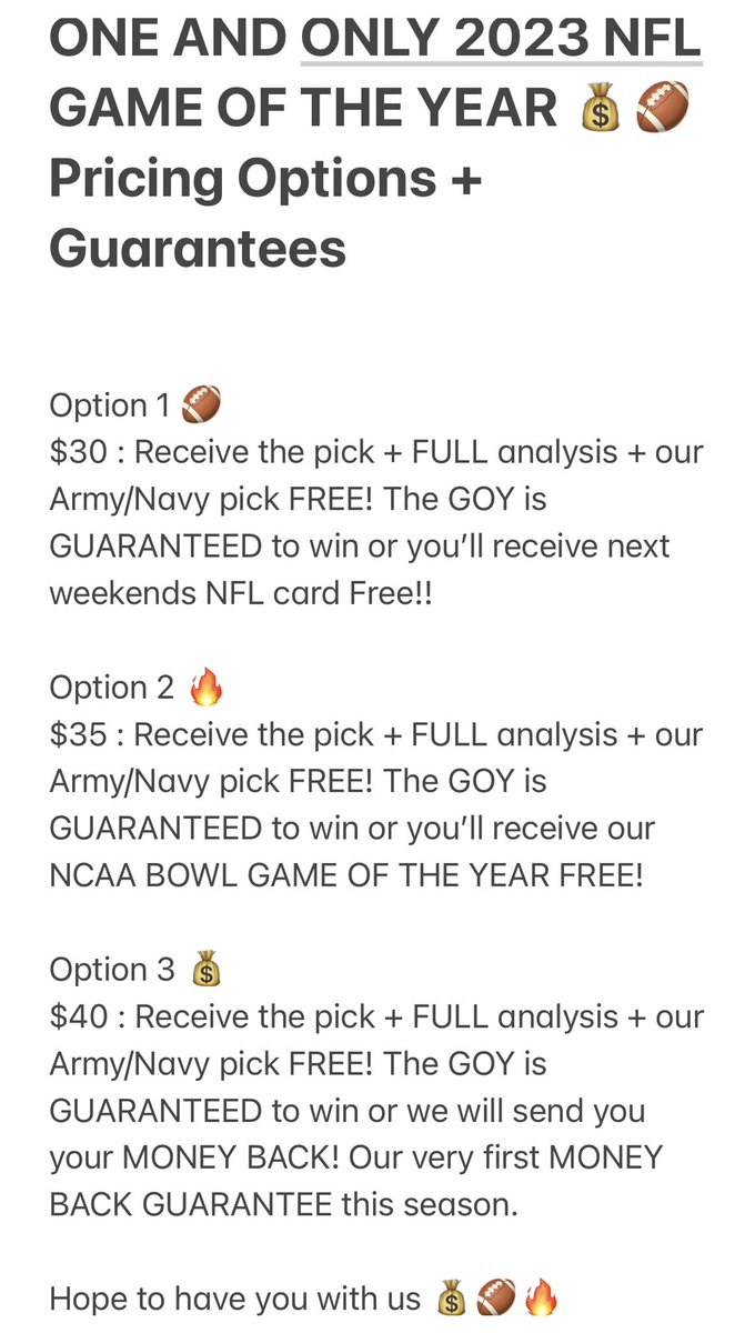 JFirestoneMPSC's tweet image. There are 5 games remaining on the #NFL schedule for today

One of them, is our 2023 NFL GAME OF THE YEAR

It is still on the board which means there’s still time for you to win BIG with us today

DM us NOW and hop on board for this EASY💰💰

#GamblingTwitter #NFLPicks #FreePicks