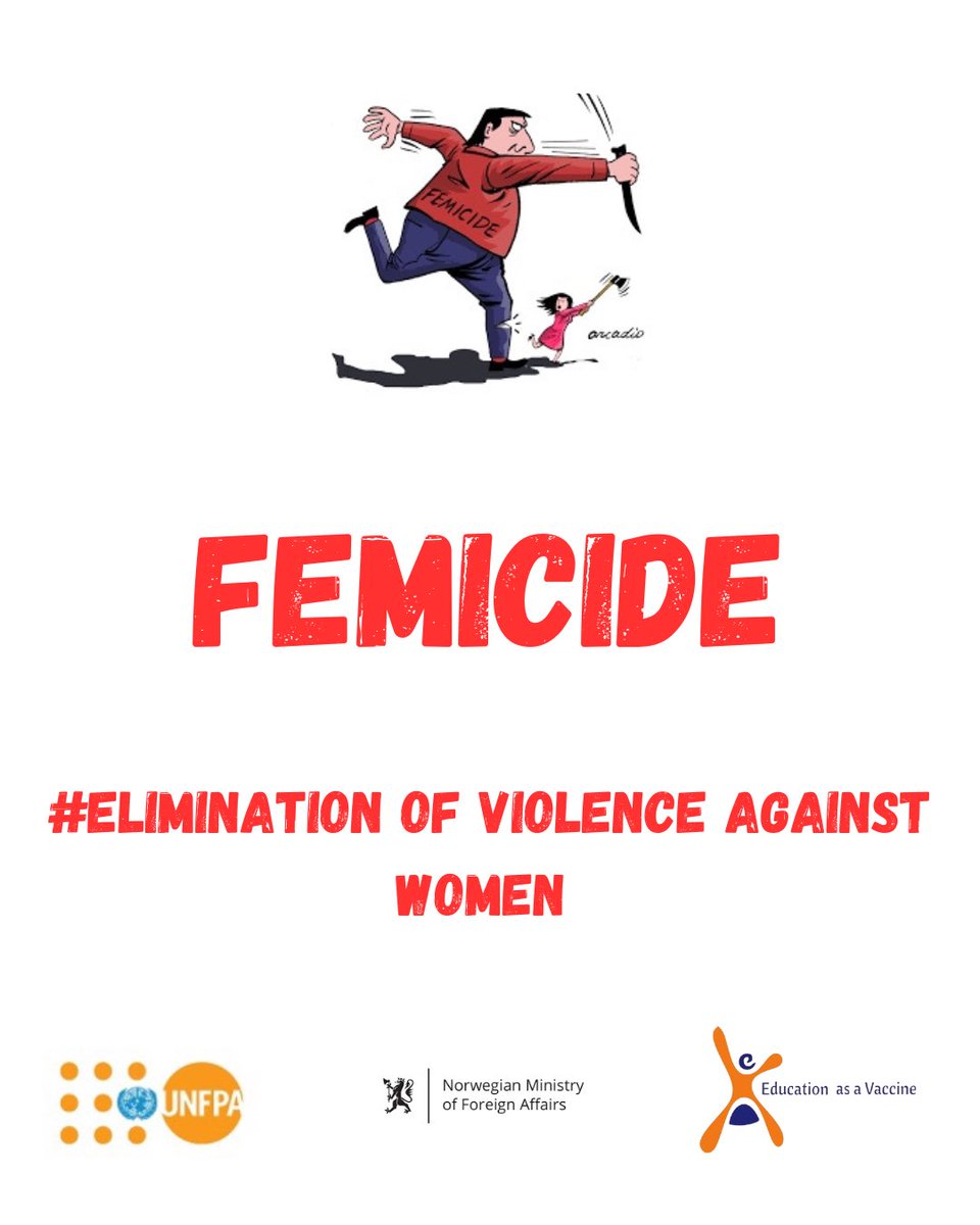 We’ve come to the end of #16DaysofActivism and we will be ending on the topic: Femicide

Femicide is broadly defined as the killing of a woman or girl because of her gender. 
#SRH4U
#Femicide
#16DaysofActivism
#Day16of16
#16Days
#16DaysWithEva
#NoExcuse
#EndViolence
@EVA_Nigeria