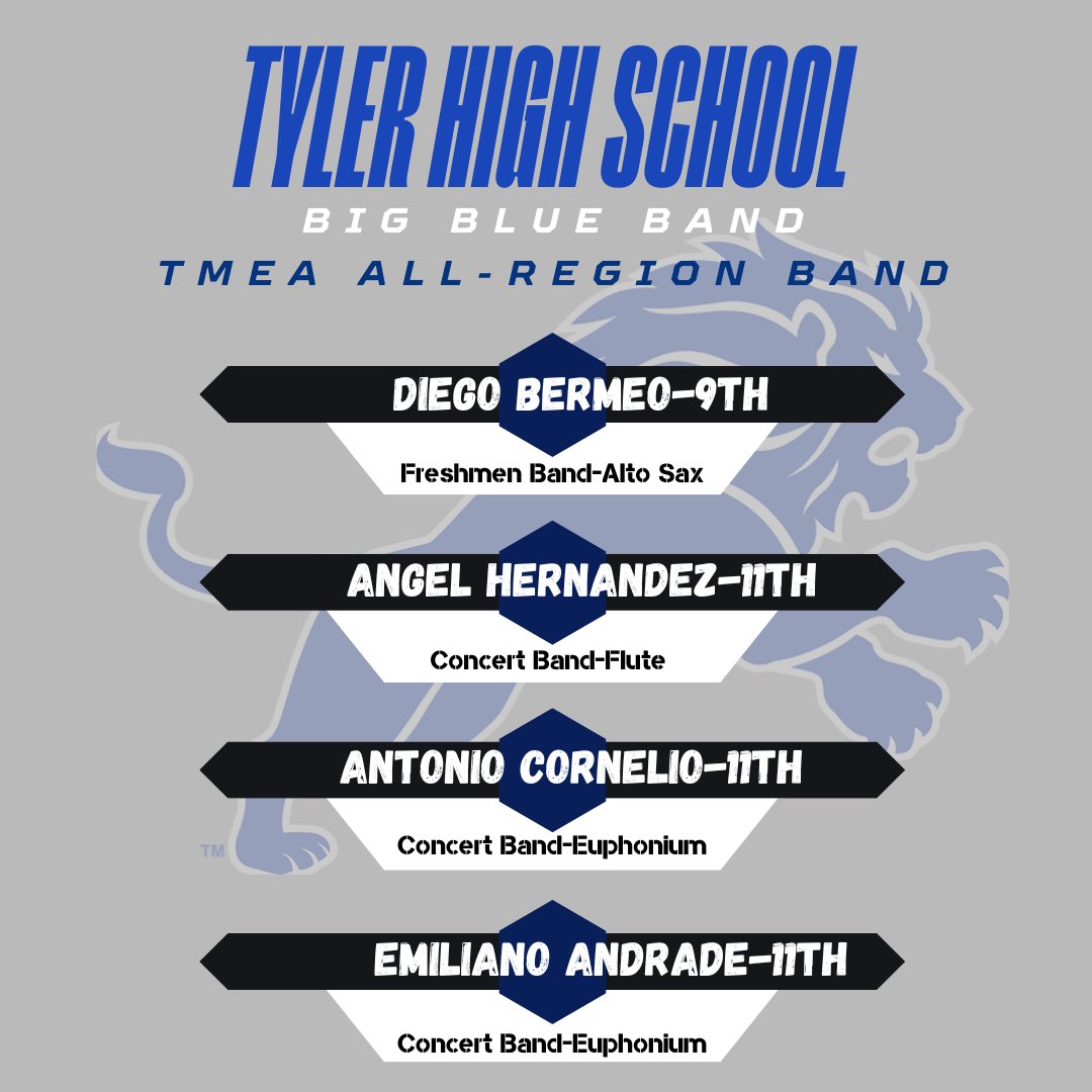 The Big Blue Band (@thsbigblueband) on Twitter photo Congrats to our Big Blue Band Students. <a href="/TylerHighLions/">Tyler High School</a> <a href="/TylerISD/">Tyler ISD 🏛</a> <a href="/THSBigBlueBand/">The Big Blue Band</a> <a href="/FineArtTylerISD/">Tyler ISD Fine Arts</a> Congrats to our Big Blue Band Students. <a href="/TylerHighLions/">Tyler High School</a> <a href="/TylerISD/">Tyler ISD 🏛</a> <a href="/THSBigBlueBand/">The Big Blue Band</a> <a href="/FineArtTylerISD/">Tyler ISD Fine Arts</a>