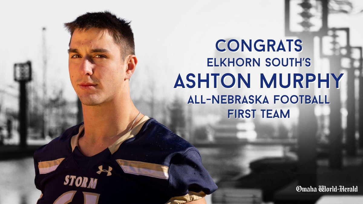 Omaha World-Herald (@owhnews) on Twitter photo Congrats to Elkhorn South’s Ashton Murphy (<a href="/AshtonMurphy24/">Ashton Murphy</a>) for being selected to the 2023 All-Nebraska football team!
Meet the team: omaha.com/sports/high-sc… #nebpreps <a href="/ElkhornSouthFB/">Elkhorn South Football</a> Congrats to Elkhorn South’s Ashton Murphy (<a href="/AshtonMurphy24/">Ashton Murphy</a>) for being selected to the 2023 All-Nebraska football team!
Meet the team: omaha.com/sports/high-sc… #nebpreps <a href="/ElkhornSouthFB/">Elkhorn South Football</a>
