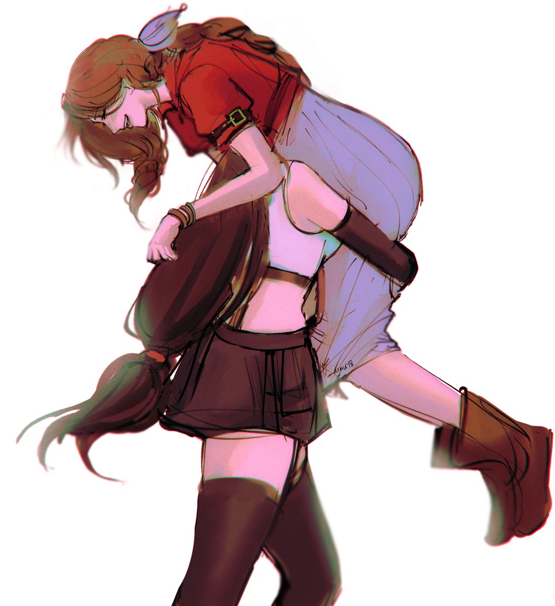 _ymr18's tweet image. #aerti
tifa saves aerith from all the mean people ❤️