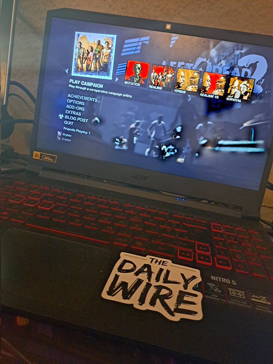 Spooksy_Boi's tweet photo. You guys want a left4dead2 video? And yes It is a daily wire sticker :) https://t.co/SDkoDI3DL6