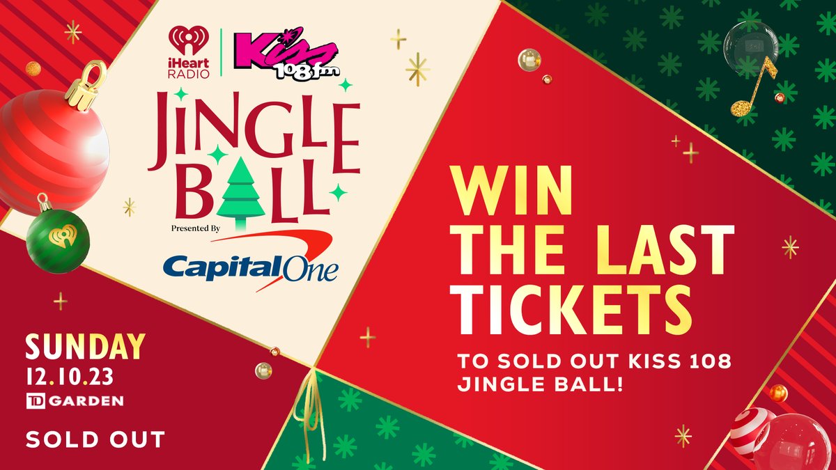 Kiss108's tweet photo. ✨ENTER TO WIN✨ the absolute lasttttt pair of tickets we have to tonight's show!
Tweet using #Kiss108JingleBall and #LastContest for a chance to win. Act fast — contest ends 3:30pm est. https://t.co/cmdH4Q9tcy