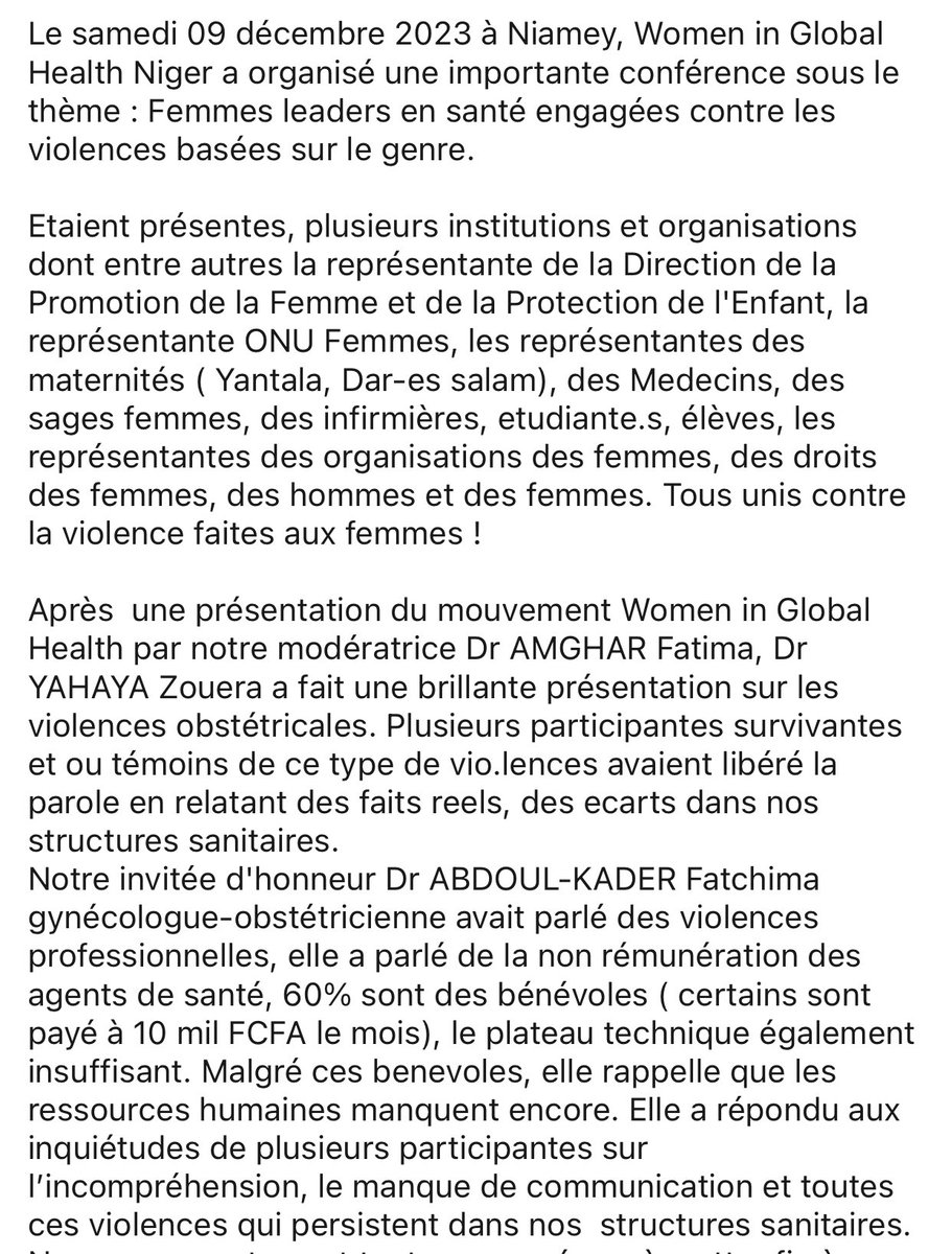 NigerWgh's tweet photo. @NigerWgh au cœur de la lutte contre les VBG! Tous et toutes engagé.e.s ➡️ Stop VBG #Santé #Niger 
Vive le leadership feminin dans le domaine de la santé!
#womeningh 
#WGH
#16JoursActivisme2023
#OrangezLeNiger
#AJFSR
#CNJFL
#LigueNigerienne
#WghNiger
#FeministesNigeriennes https://t.co/xVQwQC8yy1