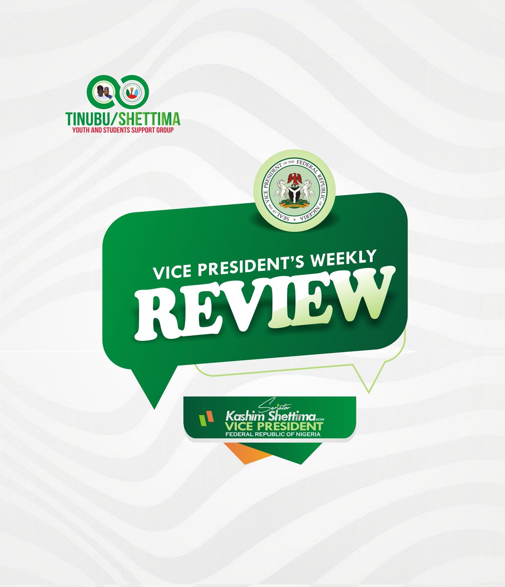 Comr_Shettima's tweet photo. Vice President, Senator @KashimSM Shettima's weekly review. 

4th - 10th, December 2023.

 #KSMWeekInReview https://t.co/XE1Bs7gSQz