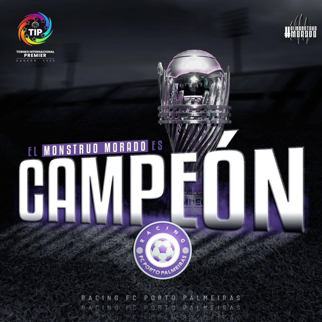 ¡EL MONSTRUO MORADO ES CAMPEÓN! 😈🏆

¡Desde Cancún hasta Boca del Río! ¡Somos los campeones del Torneo Internacional Premier! 🔥