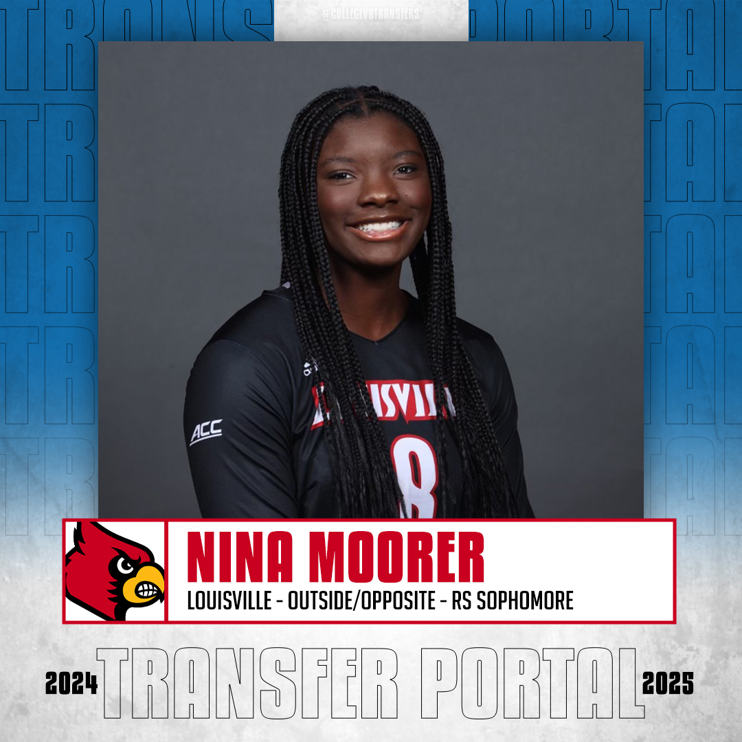 𝗜𝗻 𝗧𝗵𝗲 𝗣𝗼𝗿𝘁𝗮𝗹

✏️: Nina Moorer
🏐: Outside/Opposite
🎓: RS Sophomore
📍: Louisville

#CollegeVBTransfers | #NCAAWVB