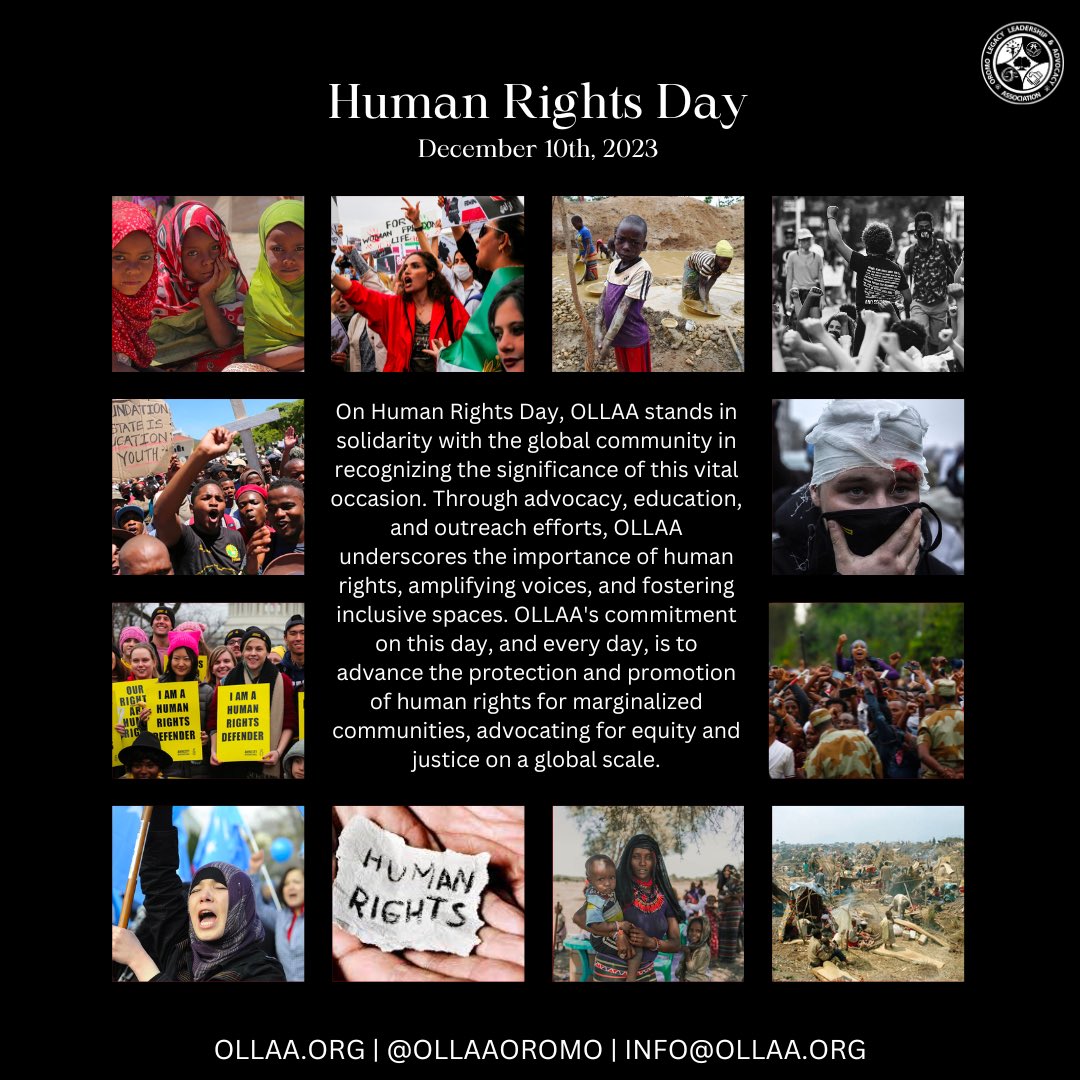 This #HumanRightDay, OLLAA calls for the immediate end to human rights violations in #Oromia and peace for all of Ethiopia!