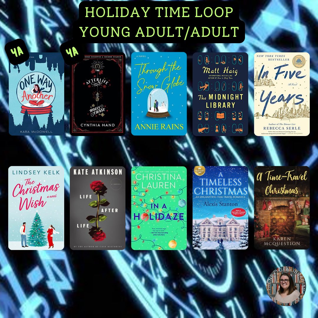 What ru in the mood to read? I love a good #timeloop #trope so here are a few #YA and adult #bookrecommendations for the holidays! Link in bio. #booktwitter #librarian #librarians #librarytwitter #holidaybooks #christmasbooks