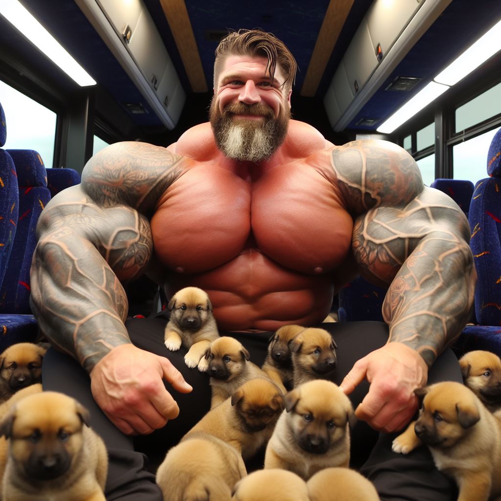 SeanJack8611's tweet image. Two things I can&apos;t resist: puppies and muscular beasts. #aimuscle #aibodybuilder