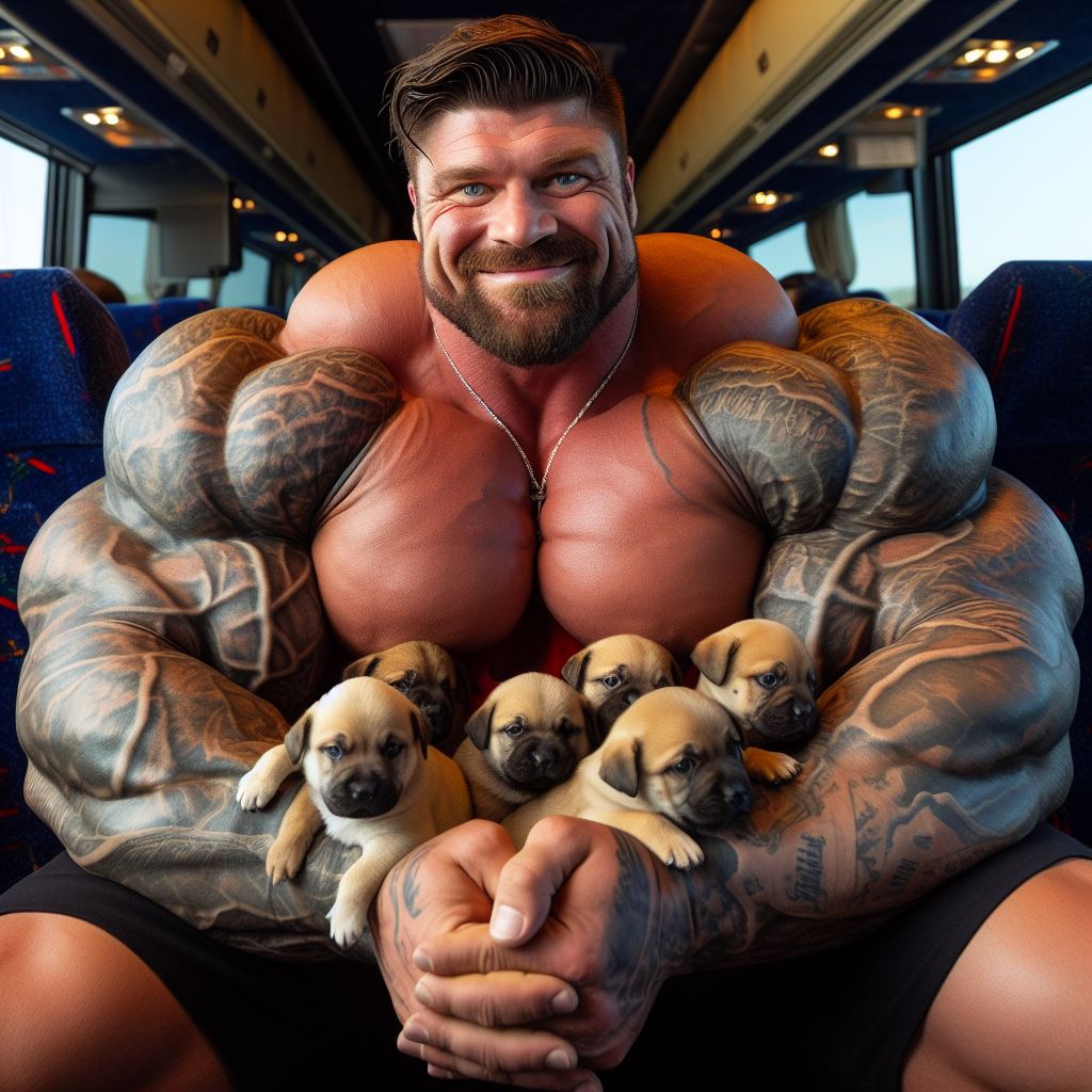 SeanJack8611's tweet image. Two things I can&apos;t resist: puppies and muscular beasts. #aimuscle #aibodybuilder