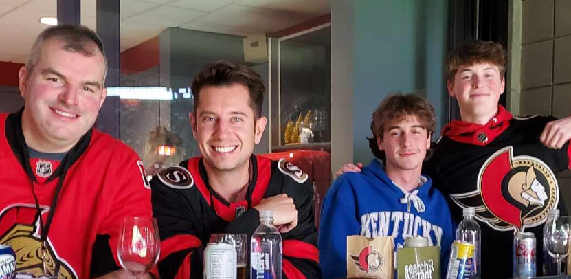 searchwarrant's tweet photo. Thursday night got loud with help from @knak's @marketing_101 &amp; Chris at our client party with the @Senators for some #GoSensGo 🏒 And who let those two @MyCarletonU students into the suite?? They may not be in #DigitalMarketing but at least they represent the colours well!👀
20m https://t.co/rL7UWGx7Ia
