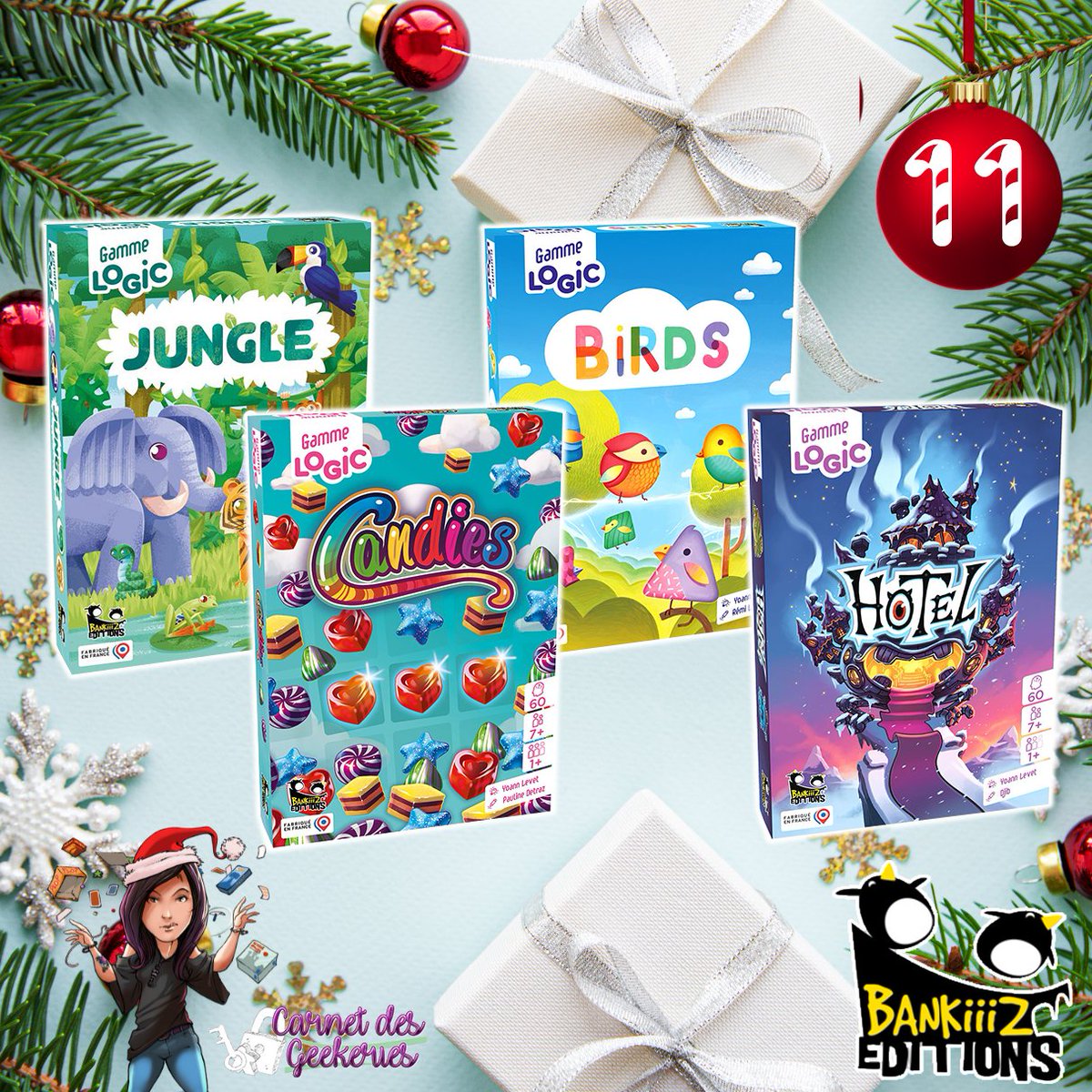 🌺 Hina 🎲 Carnet des Geekeries (@_hina___) on Twitter photo #CONCOURS 🎄𝐂𝐚𝐥𝐞𝐧𝐝𝐫𝐢𝐞𝐫 𝐝𝐞 𝐥'𝐀𝐯𝐞𝐧𝐭 🎅 Case n°11
La gamme entière de Logic à gagner aujourd'hui !
🎁 A gagner : la gamme Logic avec Jungle, Candies, Birds et Hotel !
🎄 RT + Follow <a href="/_Hina___/">🌺 Hina 🎲 Carnet des Geekeries</a> et <a href="/BankiiizEdition/">Bankiiiz Editions</a>
🌟 Fin le 17/12/2023
🇫🇷
#j2s #bgg #boardgames #CONCOURS 🎄𝐂𝐚𝐥𝐞𝐧𝐝𝐫𝐢𝐞𝐫 𝐝𝐞 𝐥'𝐀𝐯𝐞𝐧𝐭 🎅 Case n°11
La gamme entière de Logic à gagner aujourd'hui !
🎁 A gagner : la gamme Logic avec Jungle, Candies, Birds et Hotel !
🎄 RT + Follow <a href="/_Hina___/">🌺 Hina 🎲 Carnet des Geekeries</a> et <a href="/BankiiizEdition/">Bankiiiz Editions</a>
🌟 Fin le 17/12/2023
🇫🇷
#j2s #bgg #boardgames