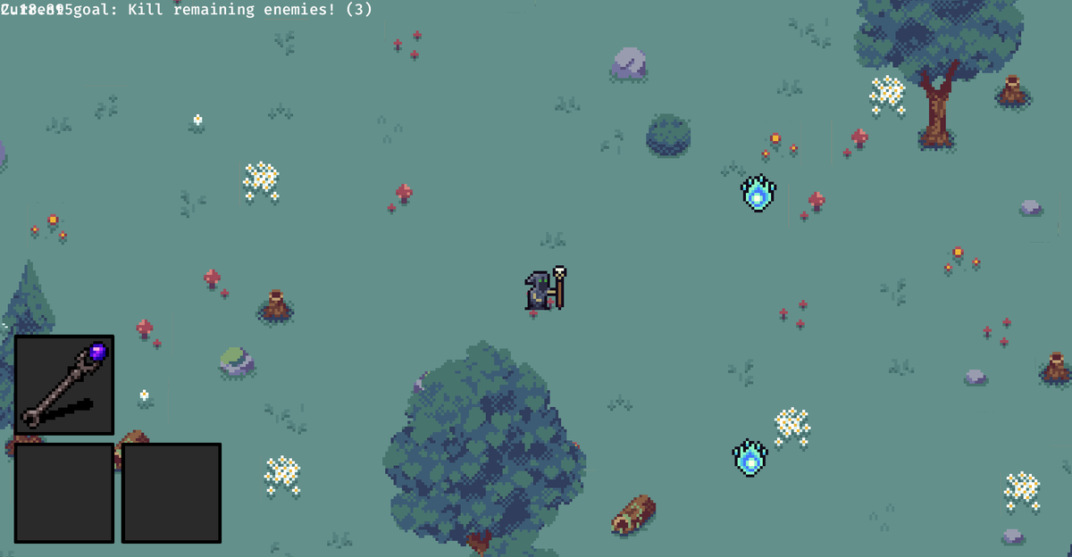 Mini, <a href="/TanTanDev/">Tantan</a> and I (we're all programmers) are participating in the Bevy Game Jam. We started working on the game Friday afternoon (UK time).

It's a rogue like where you kill enemies and progress to the next level. #bevyengine #gamedevelopment