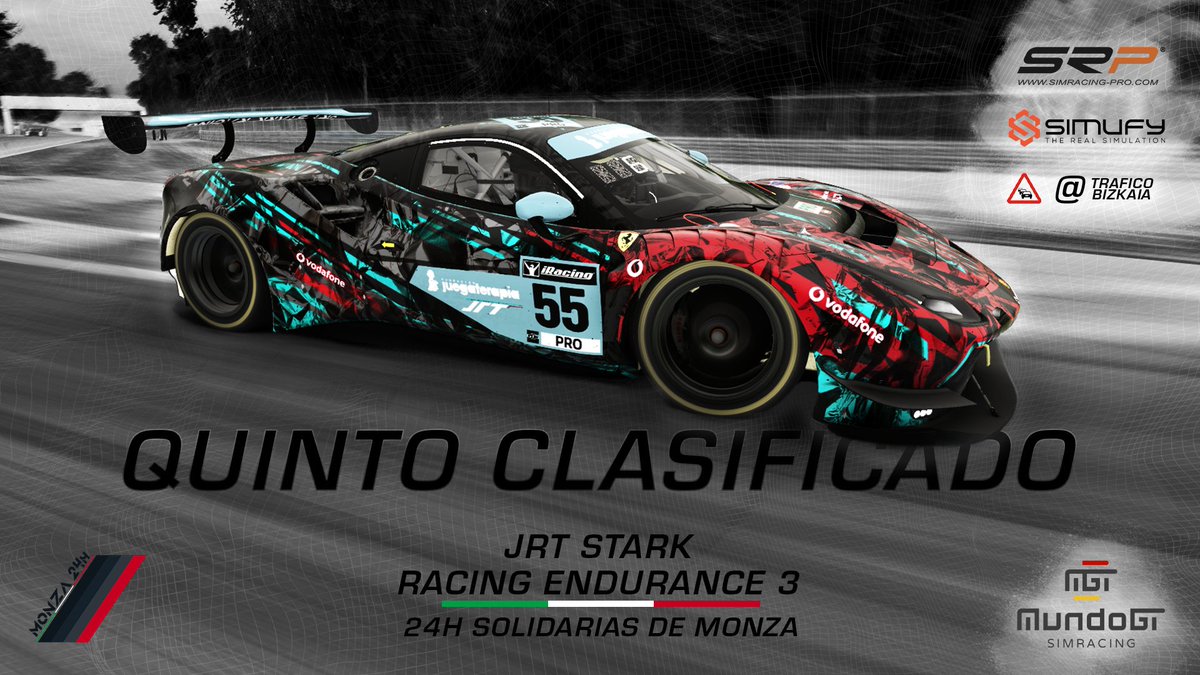 24h Solidarias (@24hmonza) on Twitter photo Resultados finales
4º Blau Inclusio <a href="/KurumaMsport/">Kuruma MotorSport</a>
5º Juegaterapia <a href="/JRT_RacingTeam/">JRT Stark Racing</a>
#24hMonzaSolidarias2023 Resultados finales
4º Blau Inclusio <a href="/KurumaMsport/">Kuruma MotorSport</a>
5º Juegaterapia <a href="/JRT_RacingTeam/">JRT Stark Racing</a>
#24hMonzaSolidarias2023