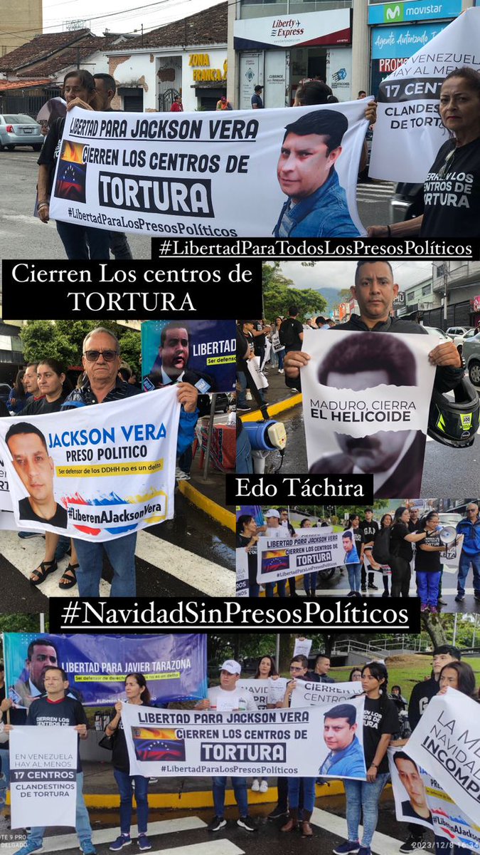 Hoy #10Dic Día internacional de los Derechos Humanos, pedimos #JusticiaYLibertad para Jackson Vera y todos los presos políticos. Son más de 300 PP encarcelados injustamente quienes han Sido voceros y Deferensores de los DDHH; quienes han luchado por una Venezuela Libre.