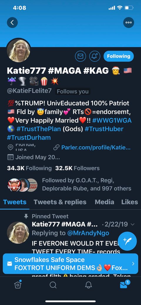 @AwakenedOutlaw @elonmusk @CodeMonkeyZ My soulmate @KatieFLelite7 purged Jan 6 @elonmusk Please give amnesty to all banned accounts. Restore all the targeted patriots.🇺🇸💥#FreeSpeech