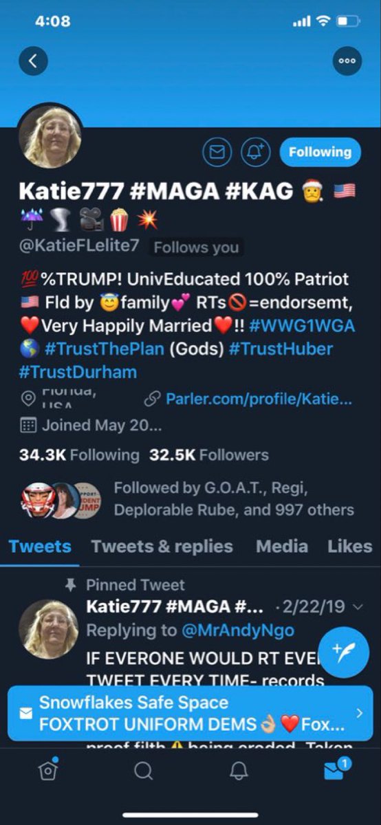 @CodeMonkeyZ @elonmusk My soulmate @KatieFLelite7 purged Jan 6 @elonmusk Please give amnesty to all banned accounts. Restore all the targeted patriots.🇺🇸💥#FreeSpeech