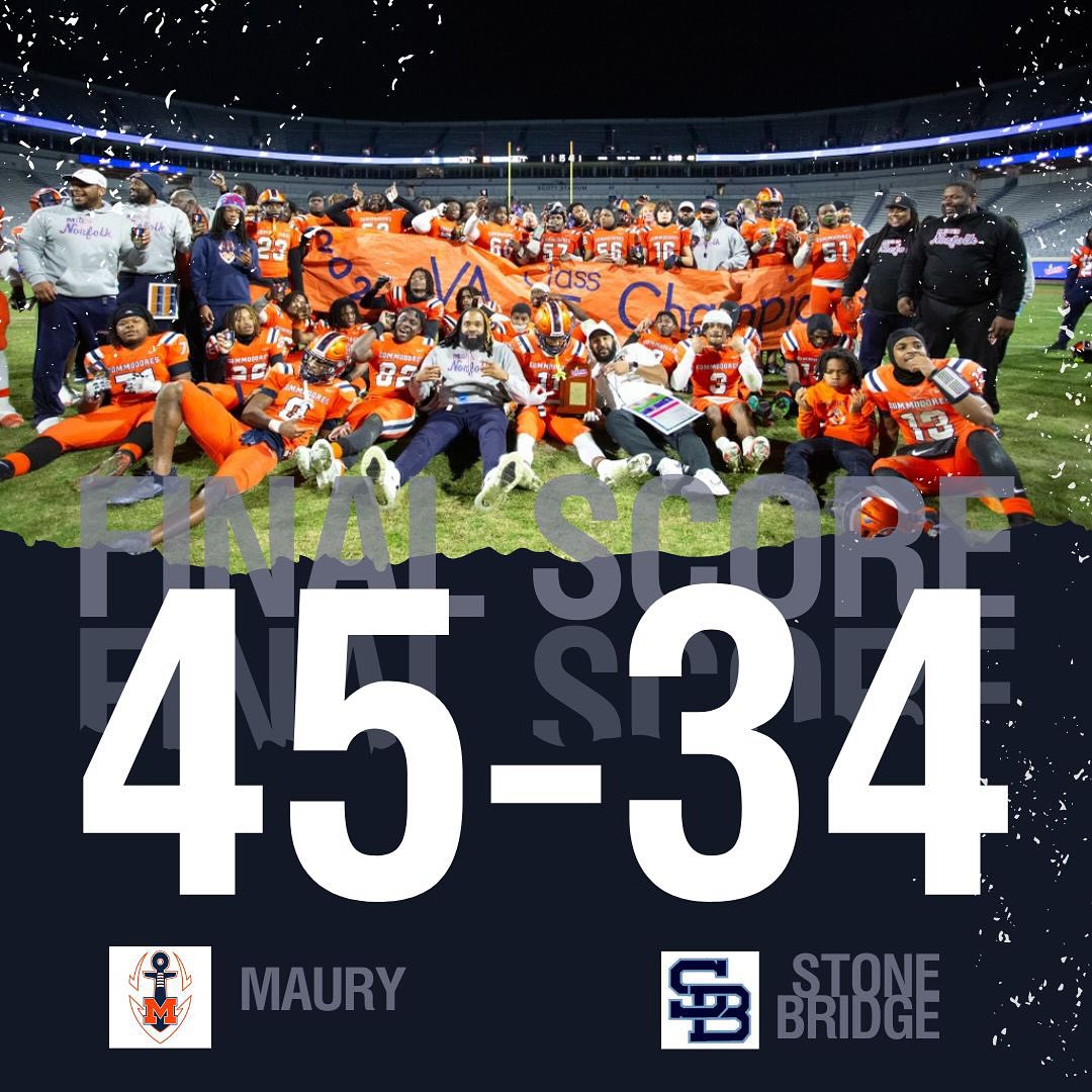 Final Score 45-34!!! Congratulations to the State Champions… Maury High School!📷📷📷 #NPSProud #StateChampions #CongratsCommodores