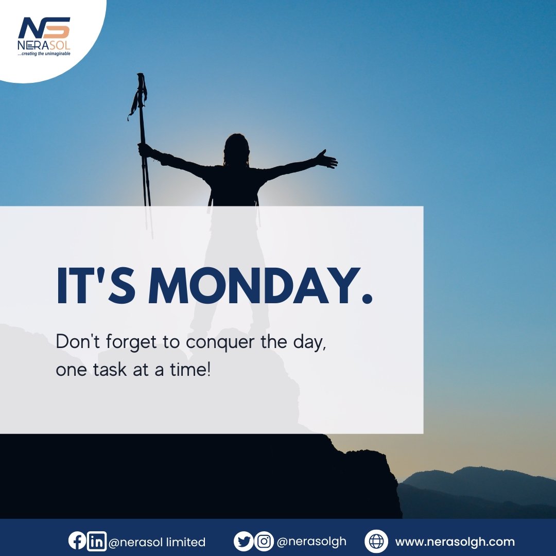 Rise above and make this week extraordinary by doing the little things.

Navigate, monitor and optimize with clarity with NeraGPS.

#MondayMotivation #NewBeginnings #ResilientSpirit #victory #nerasolgh | Techiman | University