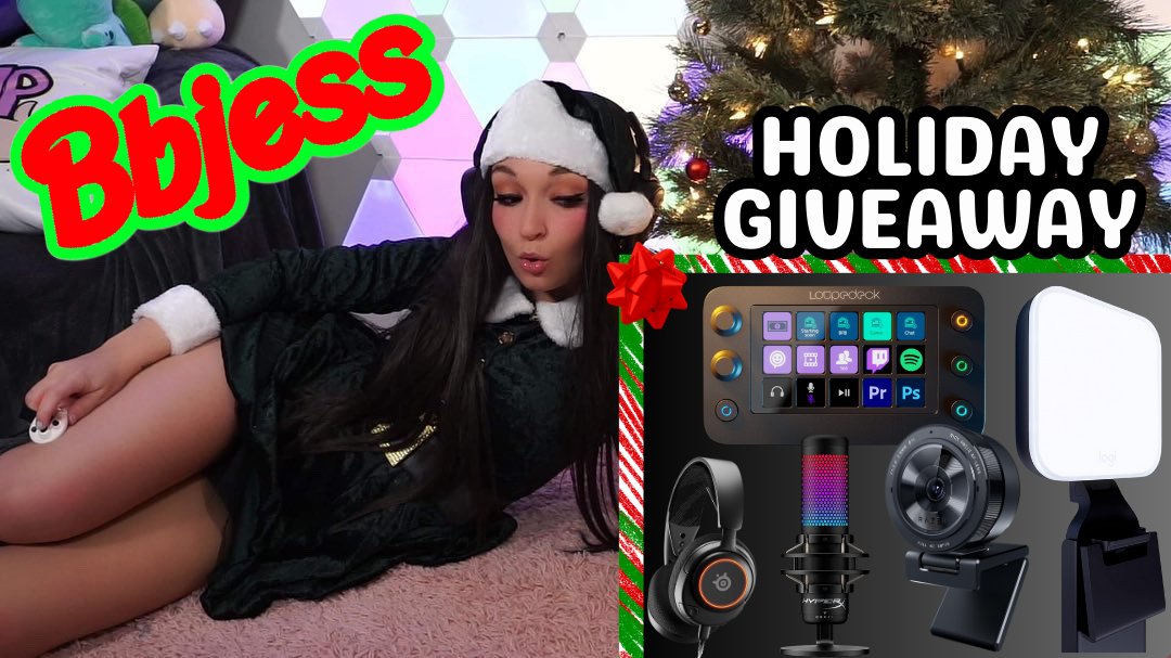 bbjess's tweet image. 🎉Holiday #Giveaway Alert!🎉

I love giving back to my bbcommunity &amp;amp; what better way than a MASSIVE giveaway worth $500+?

To enter:
1️⃣ Follow me
2️⃣ Tag a someone who deserves this epic streaming start-up kit
3⃣Repost

🎅Winner announced Dec 25th
🌲Happy holidays &amp;amp; good luck!
