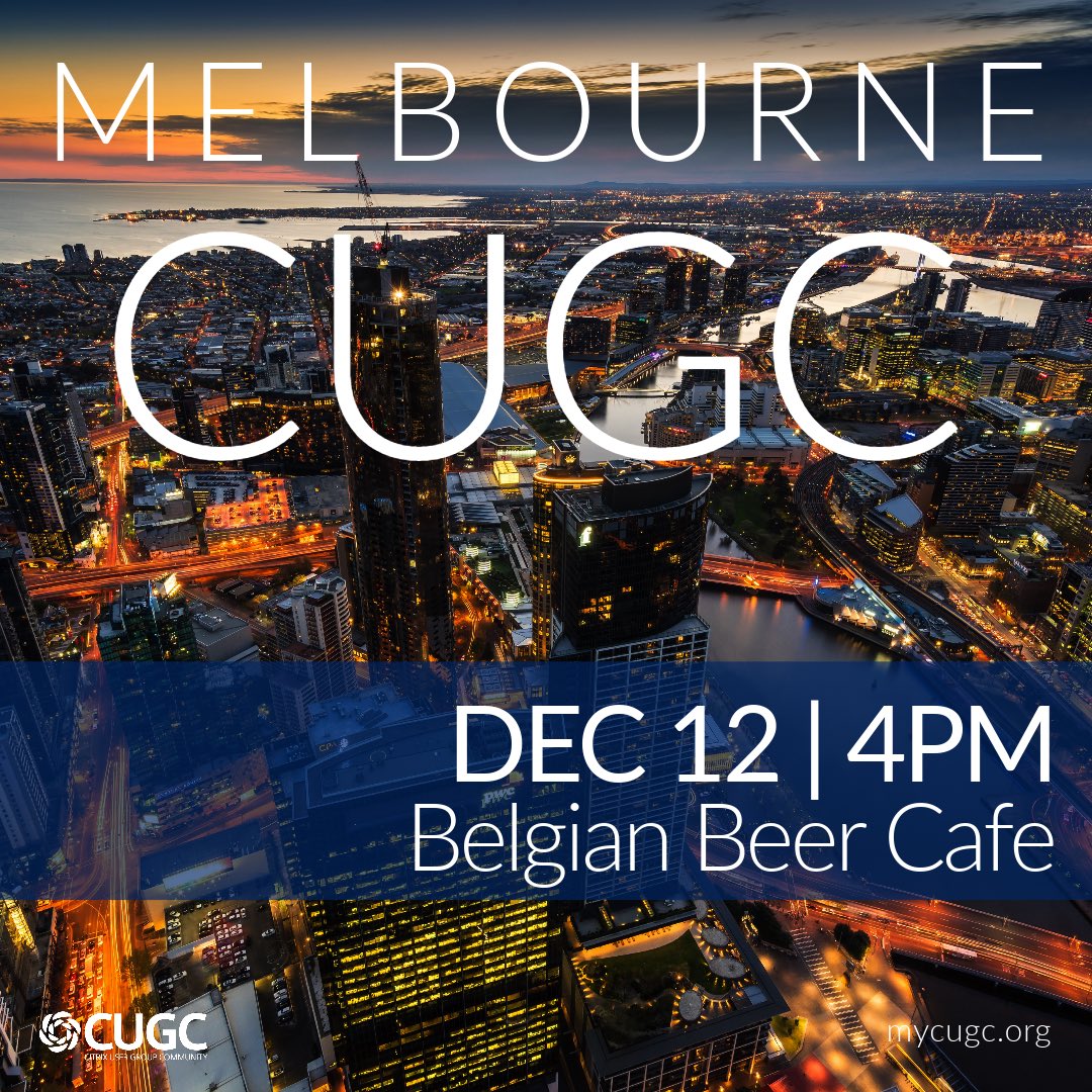 Don’t miss our CUGC event in Melbourne tomorrow, Registrations are still open, We have Technical updates from our team as well as Networking with your peers. drinks and food afterwards. A big thank you to our sponsor for this event Dickerdata 
Register now:lnkd.in/gNr323nS