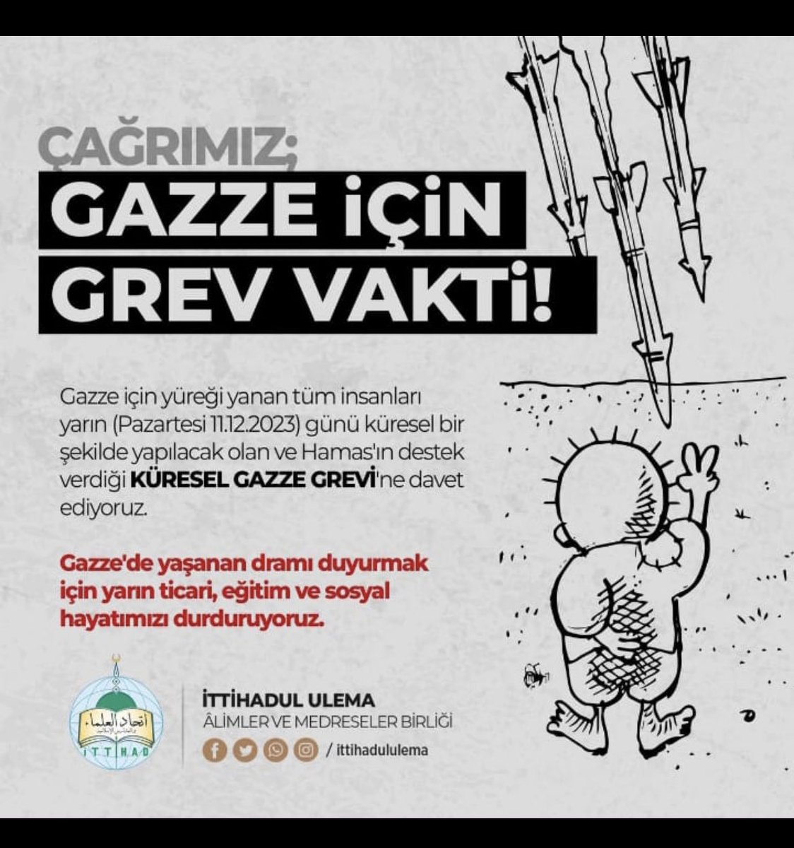 #strikeforgaza müslüman kardeşin için evde kal .