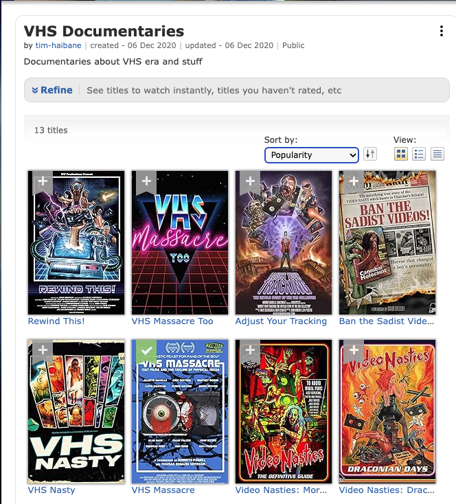 @VHSMassacre One and Too are, now two of the most popular documentaries on the VHS era! Thanks to everyone involved! @DebbieRochon @lloydkaufman @therealjoebob @TimKuligfree @jrbookwalter and everyone else! Long live Indie film!! @Troma_Team @TheMutantFam @FilmThreat  #IMDb