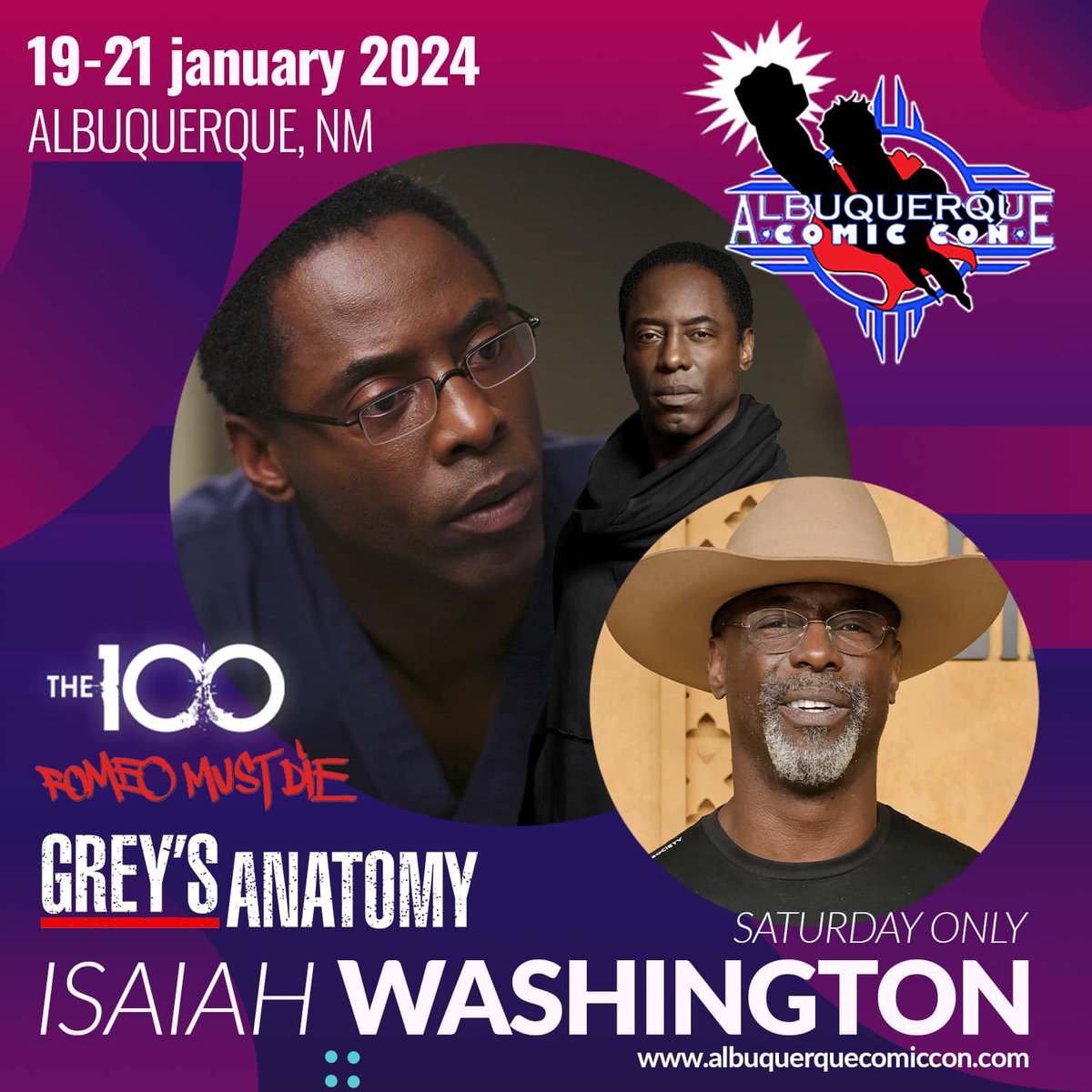 .@IWashington (#SpikeLee Crooklyn, Clockers, Girl 6, Get on the Bus, Love Jones, Bulworth, True Crime, Romeo Must Die, Exit Wounds, Ghost Ship, #GreysAnatomy, #The100) @ABQComCon #Albuquerque #NewMexico #ComicCon JAN 19-21 albuquerquecomiccon.com

#ABQ #NM