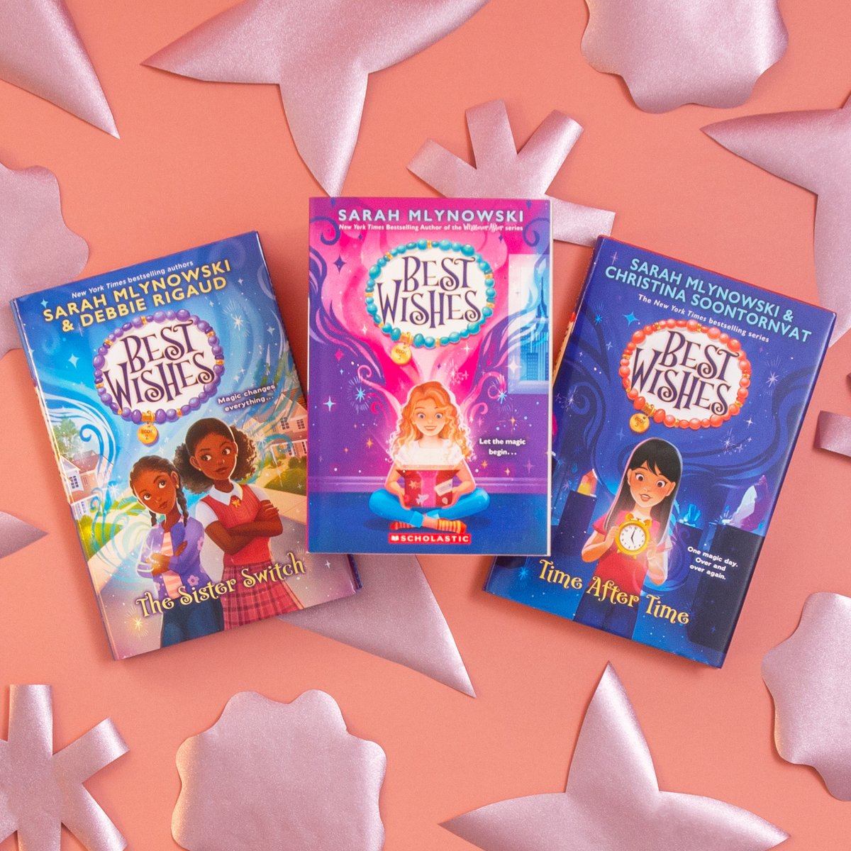 A whole new world is waiting for them underneath the tree when you gift these fan-favorite book series. 📰 Front Desk by @KellyYanghk ✨ Best Wishes by @sarahmlynowski, @debbierigaud, and @soontornvat