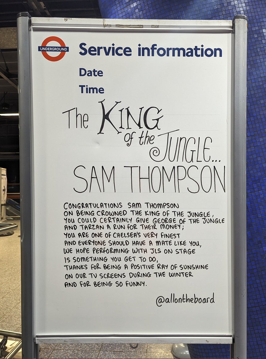 Congratulations Sam Thompson on becoming 2023 #KingOfTheJungle of @imacelebrity Thanks for being such a positive ray of sunshine. @allontheboard @SamThompsonUK #ImACeleb ⁠ #ImACelebrityGetMeOutOfHere