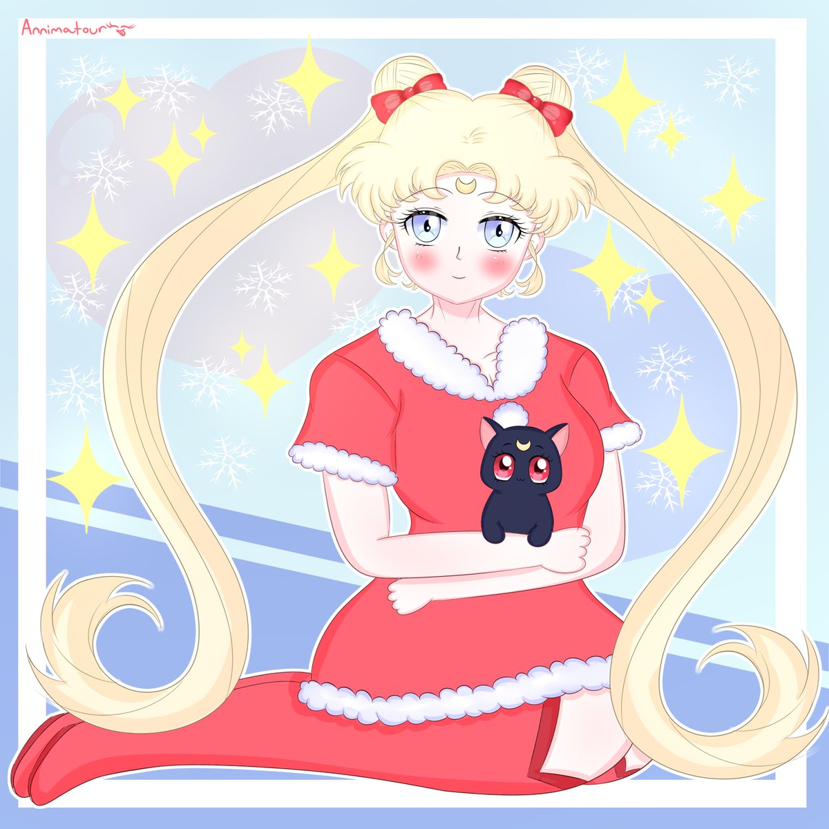 Christmas time with sailor moon and Luna yay #sailormoonfanart #art #cuteadorable #cuteanimegirl #usagisailormoon #animegirlcute #usagi_tsukino #usagitsukinosailormoon #digitalart #fanart