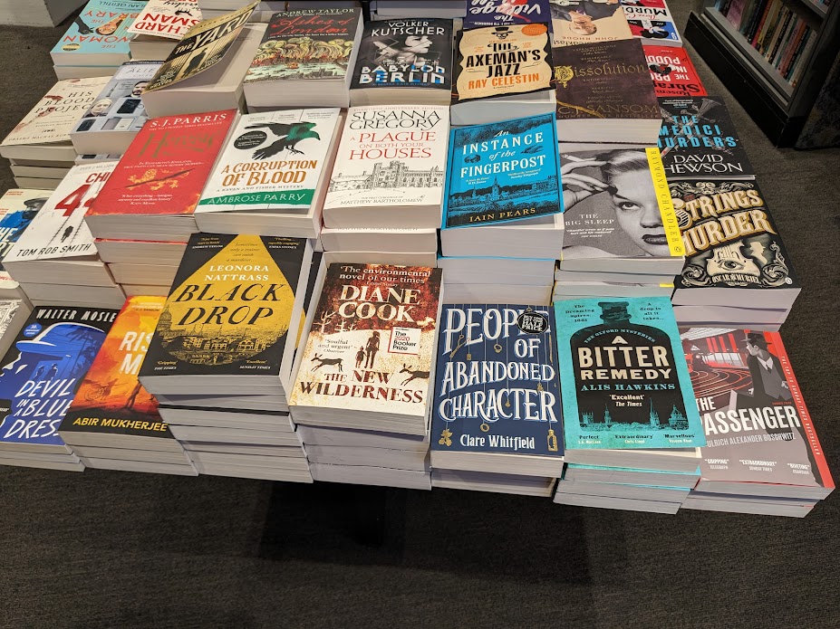 Popped into @waterstonesncl when we were in town for @NewcastleNoir at the weekend and was delighted to see A Bitter Remedy on a table - on a table!! All copies now signed...