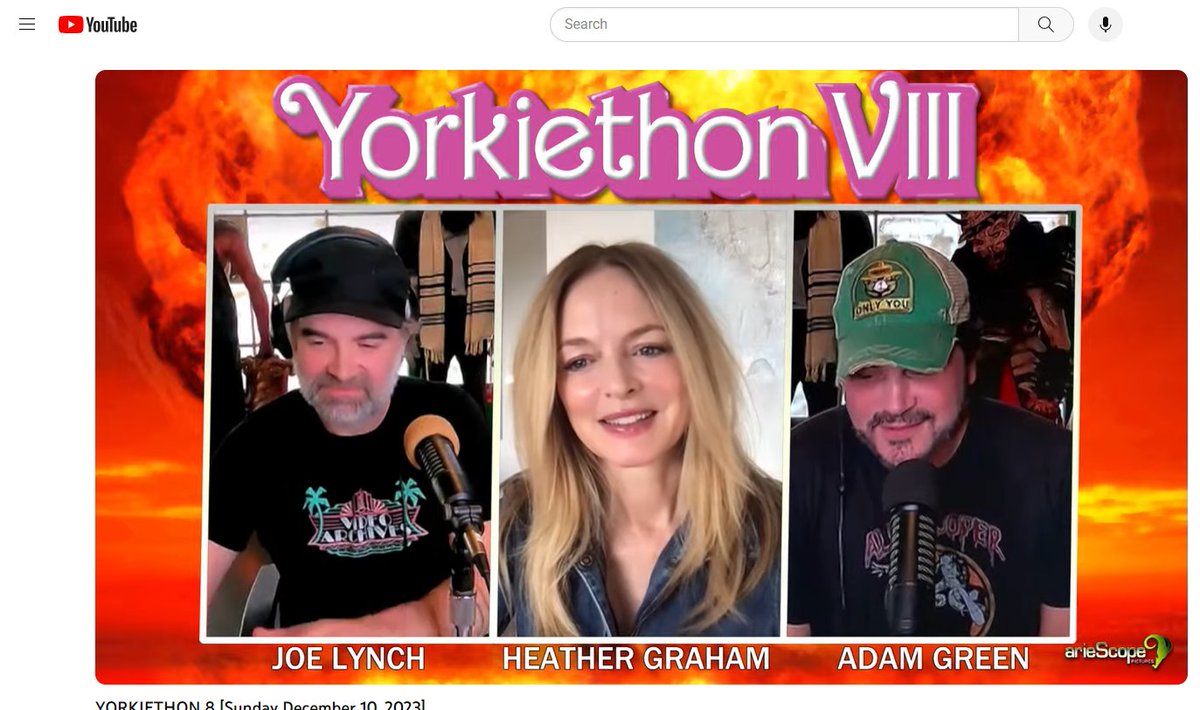 Super cool to see @imheathergraham on #Yorkiethon8 #suitableflesh is great! @MovieCrypt @Adam_Fn_Green @TheJoeLynch @Arwen_Fn_Green