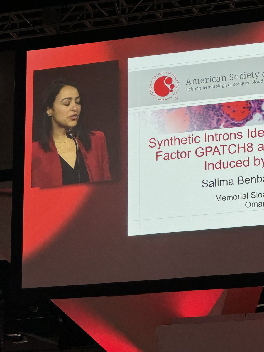 An impressive talk by @SBenbarche and the @AbdelWahablab on the power of targeting splicing in leukemia…#ASH23 #ASH2023 #RNA
