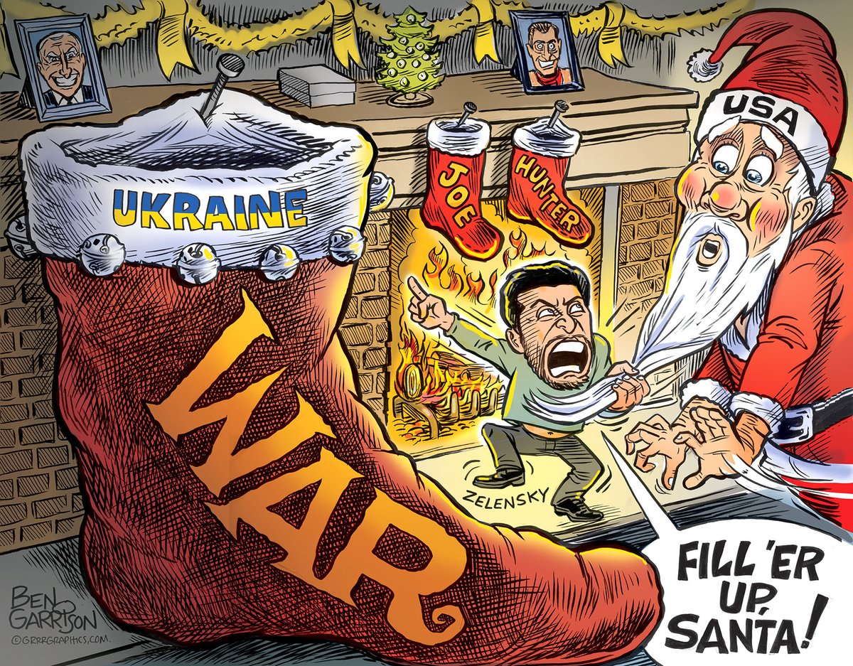 Zelensky is coming to the US to demand Santa fill his stocking! Merry Griftmas! Throwback #bengarrison cartoon from 11/26/2022 grrrgraphics.com/zelenskys-grif…