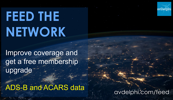 Improve the network by sharing your ADS-B or ACARS data. #AvDelphi #ADSB #ACARS #feed #dump1090 #avgeeks avdelphi.com/feed