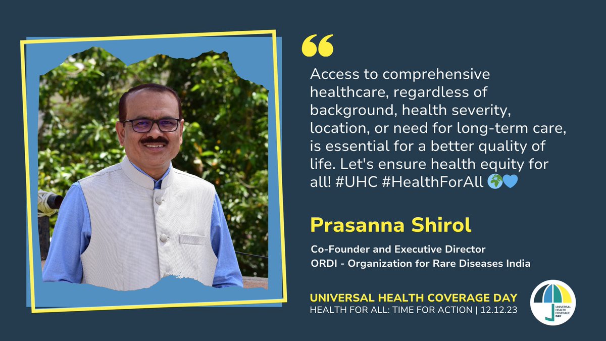 International Universal Health Coverage Day aims to raise awareness of the need for strong and resilient health systems and universal health coverage with multi-stakeholder partners. #UHC #HealthForAll #rarediseases @ORDIndia