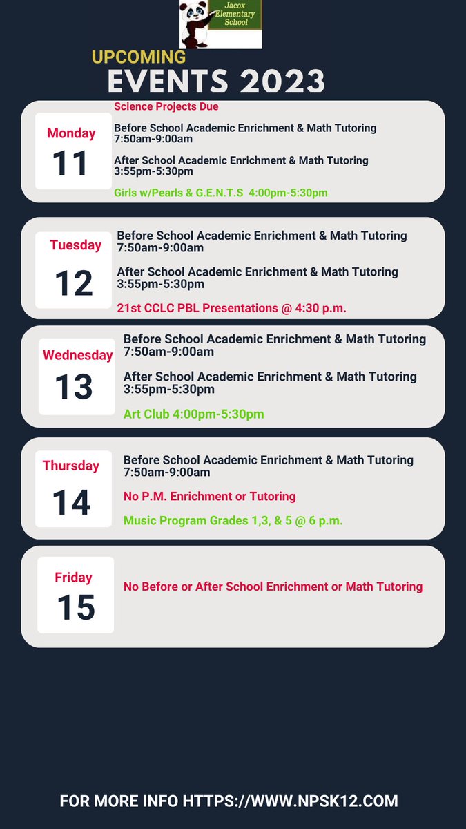 Happy Sunday! Check out the flyer to see what's happening this week.