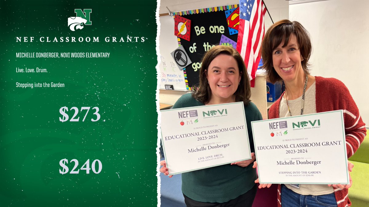 Novi Community School District (@ncsd) on Twitter photo Thank you to the <a href="/NoviEdFound/">Novi Educational Foundation</a> for awarding Educational Classroom Grants to <a href="/NoviWoods/">Novi Woods Elem.</a>
#NoviTogether #NoviPride Thank you to the <a href="/NoviEdFound/">Novi Educational Foundation</a> for awarding Educational Classroom Grants to <a href="/NoviWoods/">Novi Woods Elem.</a>
#NoviTogether #NoviPride