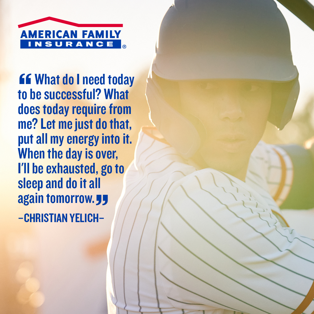 Your dreams deserve your all. #americanfamilyinsurance #dreamfearlessly #motivational #chistianyelich #yelich #baseballquotes #inspire #inspiration #inspiringquotes